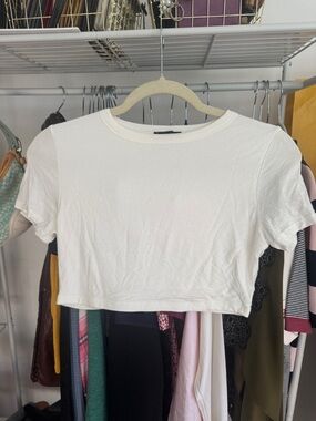 naked wardrobe White Cropped Crew Tee